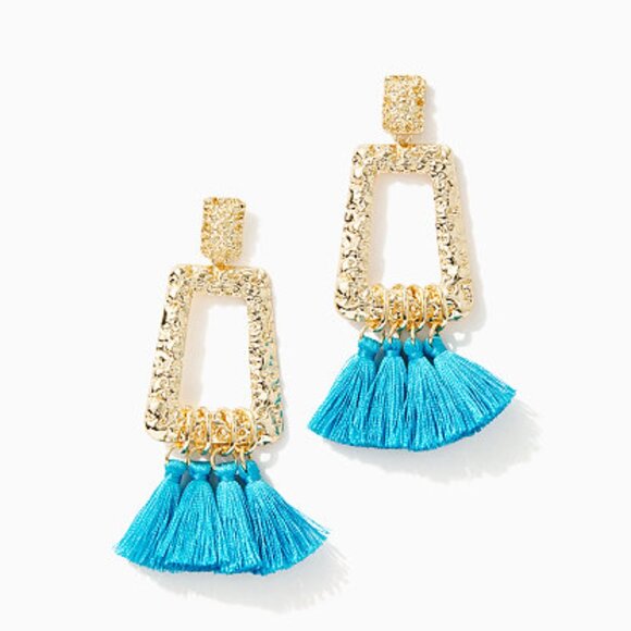 Lilly Pulitzer Jewelry - Lilly Pulitzer Hottie Dottie Earrings In Bermuda Blue
